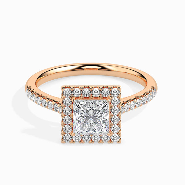 Princess Cut Diamond Bypass Engagement Ring 14KW